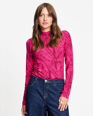TURTLENECK - Romi Jersey Ribbon Pink Roze