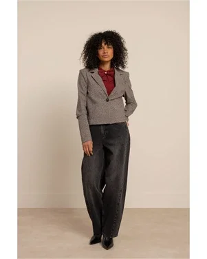 Jorine tweed look jacket Zwart 1
