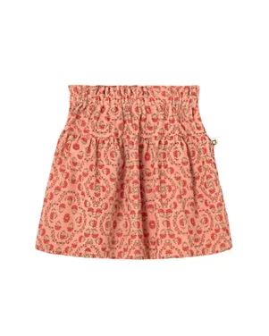 Monica Floral Corduroy Skirt Roze