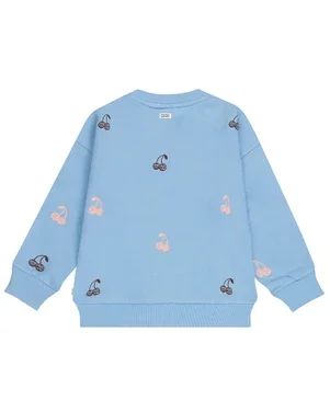 Cerise Sweater Cherries Licht Blauw