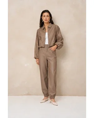 Jacket Jillie - Cocoon PU Beige