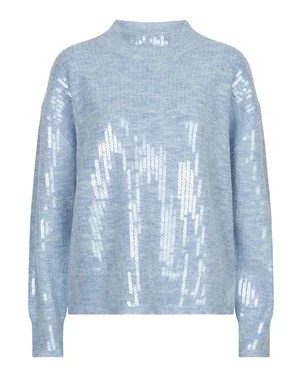 Sweater boxy sequins Blauw