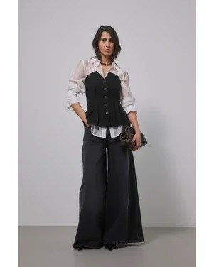 MWEvelina Shaped Top Zwart 1