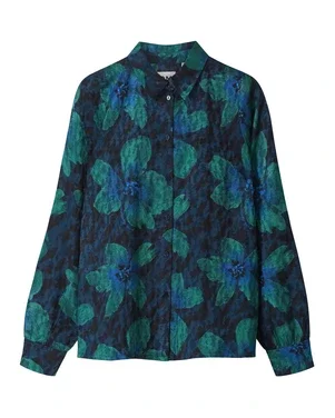BLOUSE - Mila Bloom Teal Green Groen