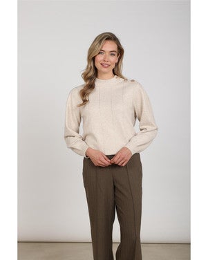 Molly Pullover Strass Beige